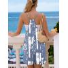 Ekouaer Rompers for Women Summer Casual Sleeveless Spaghetti Strap Shorts Overalls Jumpsuits Beach Outfits with Pockets(Light Blue-tie Dye)