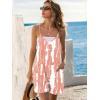 Ekouaer Rompers for Women Summer Casual Sleeveless Spaghetti Strap Shorts Overalls Jumpsuits Beach Outfits with Pockets(Pink-tie Dye)