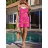 Ekouaer Rompers for Women Summer Casual Sleeveless Spaghetti Strap Shorts Overalls Jumpsuits Beach Outfits with Pockets(Rose Pink-floral)