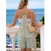 Ekouaer Rompers for Women Summer Casual Sleeveless Spaghetti Strap Shorts Overalls Jumpsuits Beach Outfits with Pockets(White Daisy-floral)