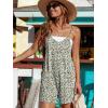 Ekouaer Rompers for Women Summer Casual Sleeveless Spaghetti Strap Shorts Overalls Jumpsuits Beach Outfits with Pockets(White Daisy-floral)