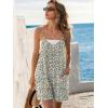 Ekouaer Rompers for Women Summer Casual Sleeveless Spaghetti Strap Shorts Overalls Jumpsuits Beach Outfits with Pockets(White Daisy-floral)