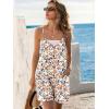 Ekouaer Rompers for Women Summer Casual Sleeveless Spaghetti Strap Shorts Overalls Jumpsuits Beach Outfits with Pockets(White Orange-floral)