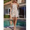 Ekouaer Rompers for Women Summer Casual Sleeveless Spaghetti Strap Shorts Overalls Jumpsuits Beach Outfits with Pockets(White Orange-floral)