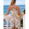 Ekouaer Rompers for Women Summer Casual Sleeveless Spaghetti Strap Shorts Overalls Jumpsuits Beach Outfits with Pockets(White Orange-floral)