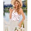 Ekouaer Satin Pajamas for Women Silky Lingerie Lace Camisole and Ruffle Shorts Set 2 Piece Nightwear S-XXL(White Red Heart)