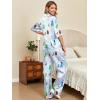 Ekouaer Silk Satin Pajamas Set Women Short Sleeve Pj Sets Button Down Sleepwear 2 Piece Soft Loungewear S-XXL(City Walk)