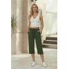 Ekouaer Womens Capri Pajama Pants 2026 Wide Leg Lounge Sleep Pants Soft Comfy Drawstring Pj Bottoms with Pockets(Army Green)