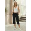 Ekouaer Womens Capri Pajama Pants 2026 Wide Leg Lounge Sleep Pants Soft Comfy Drawstring Pj Bottoms with Pockets(Black)