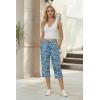 Ekouaer Womens Capri Pajama Pants 2026 Wide Leg Lounge Sleep Pants Soft Comfy Drawstring Pj Bottoms with Pockets(Blue Letter)