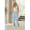 Ekouaer Womens Capri Pajama Pants 2026 Wide Leg Lounge Sleep Pants Soft Comfy Drawstring Pj Bottoms with Pockets(Blue Moon)