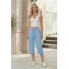 Ekouaer Womens Capri Pajama Pants 2026 Wide Leg Lounge Sleep Pants Soft Comfy Drawstring Pj Bottoms with Pockets(Blue Stars)