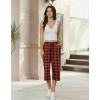 Ekouaer Womens Capri Pajama Pants 2026 Wide Leg Lounge Sleep Pants Soft Comfy Drawstring Pj Bottoms with Pockets(Buffalo Plaid)