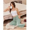 Ekouaer Womens Capri Pajama Pants 2026 Wide Leg Lounge Sleep Pants Soft Comfy Drawstring Pj Bottoms with Pockets(Light Green)