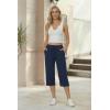 Ekouaer Womens Capri Pajama Pants 2026 Wide Leg Lounge Sleep Pants Soft Comfy Drawstring Pj Bottoms with Pockets(Navy Blue)