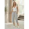 Ekouaer Womens Capri Pajama Pants 2026 Wide Leg Lounge Sleep Pants Soft Comfy Drawstring Pj Bottoms with Pockets(Pale Heather Gray)