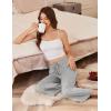 Ekouaer Womens Capri Pajama Pants 2026 Wide Leg Lounge Sleep Pants Soft Comfy Drawstring Pj Bottoms with Pockets(Pale Heather Gray)