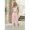 Ekouaer Womens Capri Pajama Pants 2026 Wide Leg Lounge Sleep Pants Soft Comfy Drawstring Pj Bottoms with Pockets(Pink Leopard)