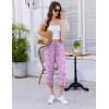 Ekouaer Womens Capri Pajama Pants 2026 Wide Leg Lounge Sleep Pants Soft Comfy Drawstring Pj Bottoms with Pockets(Pink Love)