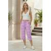 Ekouaer Womens Capri Pajama Pants 2026 Wide Leg Lounge Sleep Pants Soft Comfy Drawstring Pj Bottoms with Pockets(Pink Love)