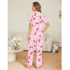 Ekouaer Womens Pajama Sets Button Down Pjs Lounge Sets 2 Piece Short Sleeve Sleepwear Soft Comfy Loungewear(Bow)
