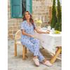 Ekouaer Womens Pajama Sets Button Down Pjs Lounge Sets 2 Piece Short Sleeve Sleepwear Soft Comfy Loungewear(Cherry)