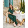 Ekouaer Womens Pajama Sets Button Down Pjs Lounge Sets 2 Piece Short Sleeve Sleepwear Soft Comfy Loungewear(Dark Green)