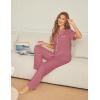 Ekouaer Womens Pajama Sets Button Down Pjs Lounge Sets 2 Piece Short Sleeve Sleepwear Soft Comfy Loungewear(Old Rose)