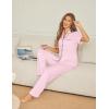Ekouaer Womens Pajama Sets Button Down Pjs Lounge Sets 2 Piece Short Sleeve Sleepwear Soft Comfy Loungewear(Pink)