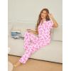 Ekouaer Womens Pajama Sets Button Down Pjs Lounge Sets 2 Piece Short Sleeve Sleepwear Soft Comfy Loungewear(Pink Bow)