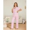 Ekouaer Womens Pajama Sets Button Down Pjs Lounge Sets 2 Piece Short Sleeve Sleepwear Soft Comfy Loungewear(Pink Carrots)