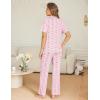 Ekouaer Womens Pajama Sets Button Down Pjs Lounge Sets 2 Piece Short Sleeve Sleepwear Soft Comfy Loungewear(Pink Carrots)