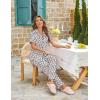 Ekouaer Womens Pajama Sets Button Down Pjs Lounge Sets 2 Piece Short Sleeve Sleepwear Soft Comfy Loungewear(Pink and White Leopard)