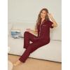 Ekouaer Womens Pajama Sets Button Down Pjs Lounge Sets 2 Piece Short Sleeve Sleepwear Soft Comfy Loungewear(Wine Red)