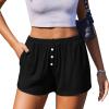 Ekouaer Womens Pajama Short Sleep Short 2026 Fashion Summer Y2k Casual Lounge Short Cute Micro Mini Pj Bottoms with Pockets(Black)