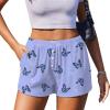 Ekouaer Womens Pajama Short Sleep Short 2026 Fashion Summer Y2k Casual Lounge Short Cute Micro Mini Pj Bottoms with Pockets(Blue Butterfly)