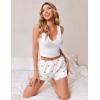 Ekouaer Womens Pajama Short Sleep Short 2026 Fashion Summer Y2k Casual Lounge Short Cute Micro Mini Pj Bottoms with Pockets(Cherry)