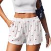 Ekouaer Womens Pajama Short Sleep Short 2026 Fashion Summer Y2k Casual Lounge Short Cute Micro Mini Pj Bottoms with Pockets(Cherry)