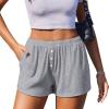Ekouaer Womens Pajama Short Sleep Short 2026 Fashion Summer Y2k Casual Lounge Short Cute Micro Mini Pj Bottoms with Pockets(Light Gray)