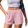 Ekouaer Womens Pajama Short Sleep Short 2026 Fashion Summer Y2k Casual Lounge Short Cute Micro Mini Pj Bottoms with Pockets(Pink)