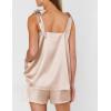 Ekouaer Womens Silk Pajama Set Bow Tie Knot Tank Top Satin Pjs Sets for Bridal Party 2 Piece Cami Shorts Sleepwear S-XXL(Champagne)