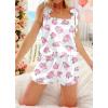 Ekouaer Womens Silk Pajama Set Bow Tie Knot Tank Top Satin Pjs Sets for Bridal Party 2 Piece Cami Shorts Sleepwear S-XXL(Pink Hydrangea)