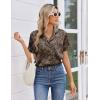 Ekouaer Womens Silk Satin Pajama Sets 2 Piece Button Down Silk Pjs Shorts Sets Cute Print Short Sleeve Sleepwear S-4XL(Brown Leaf Print)
