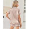 Ekouaer Womens Silk Satin Pajama Sets 2 Piece Button Down Silk Pjs Shorts Sets Cute Print Short Sleeve Sleepwear S-4XL(Champagne)