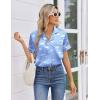 Ekouaer Womens Silk Satin Pajama Sets 2 Piece Button Down Silk Pjs Shorts Sets Cute Print Short Sleeve Sleepwear S-4XL(Moon and White Clouds)