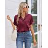 Ekouaer Womens Silk Satin Pajama Sets 2 Piece Button Down Silk Pjs Shorts Sets Cute Print Short Sleeve Sleepwear S-4XL(Wine Red)