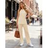 Ekouaer Women’s Two Piece Sets Summer Sleeveless Lounge Sets Matching Pants Airport Travel Outfits(Beige)