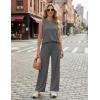 Ekouaer Women’s Two Piece Sets Summer Sleeveless Lounge Sets Matching Pants Airport Travel Outfits(Dark Gray)