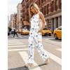 Ekouaer Women’s Two Piece Sets Summer Sleeveless Lounge Sets Matching Pants Airport Travel Outfits(Floral White)