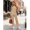 Ekouaer Women’s Two Piece Sets Summer Sleeveless Lounge Sets Matching Pants Airport Travel Outfits(Khaki)